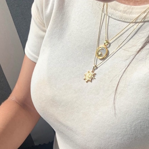 Crescent Moon Star Necklace | 14k Gold Filled - Picture 7 of 7